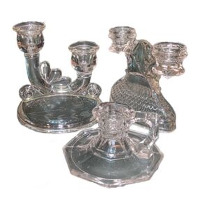 Collection of Glass Candle Holders - Vintage